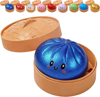  Glitter Dumpling Squishy with Box Dumplings Sensory Squeeze Toy for Stress Relief