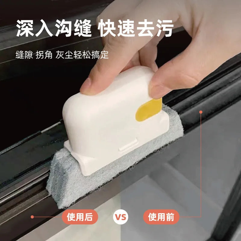 Ultimate Window Groove Cleaning Tool - Handheld Brush for Door Gaps, Keyboards, and Kitchen Floors