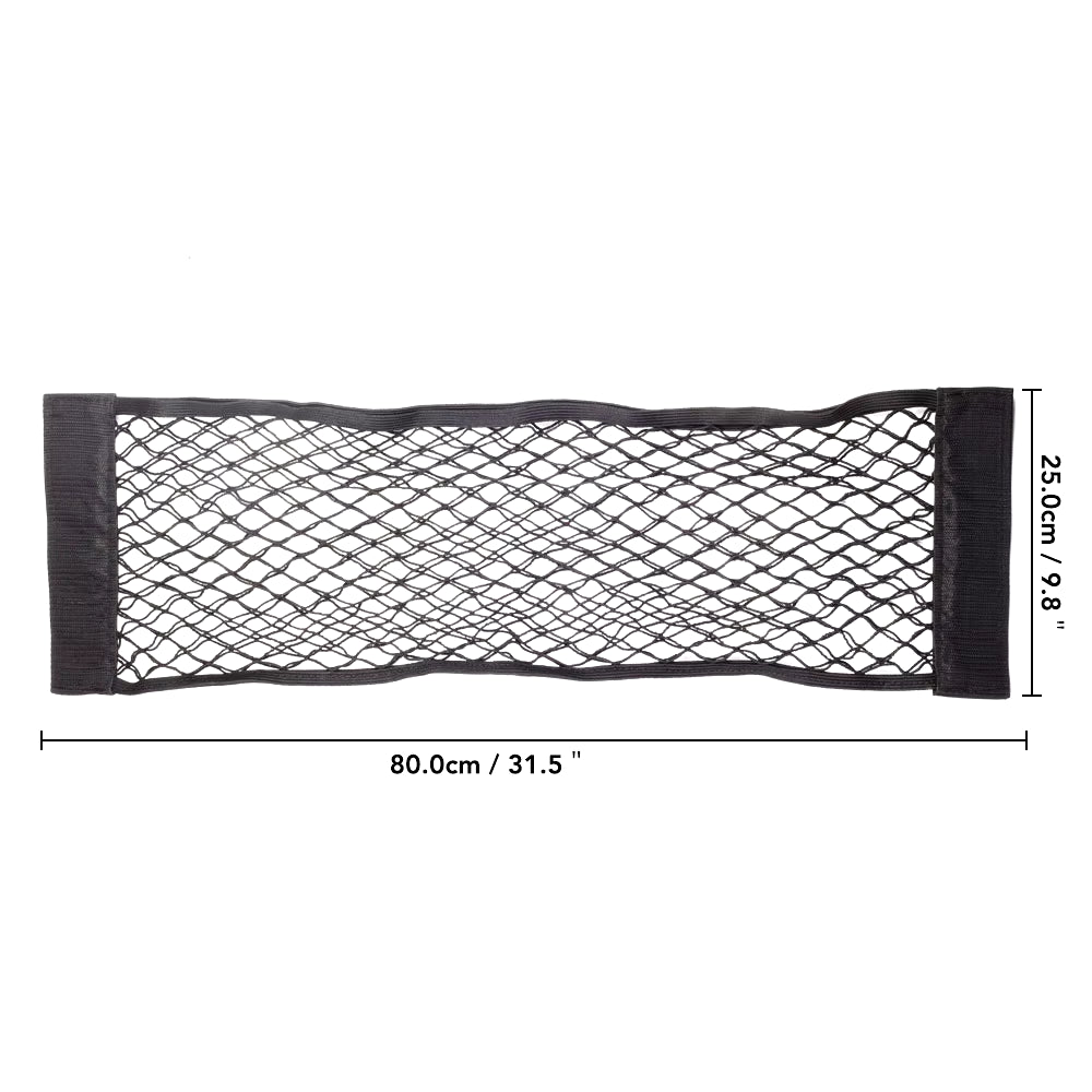 Universal Car Back Seat Organizer - Elastic Mesh Trunk Net with Magic Stickers for Ultimate Storage Solution