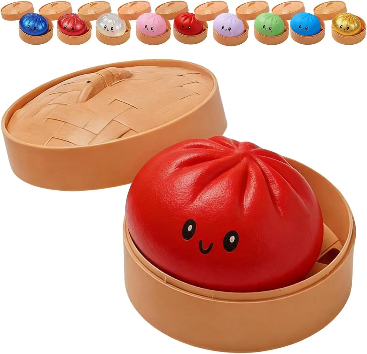 Glitter Dumpling Squishy with Box Dumplings Sensory Squeeze Toy for Stress Relief