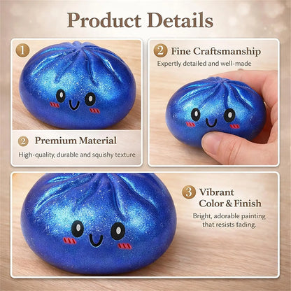  Glitter Dumpling Squishy with Box Dumplings Sensory Squeeze Toy for Stress Relief