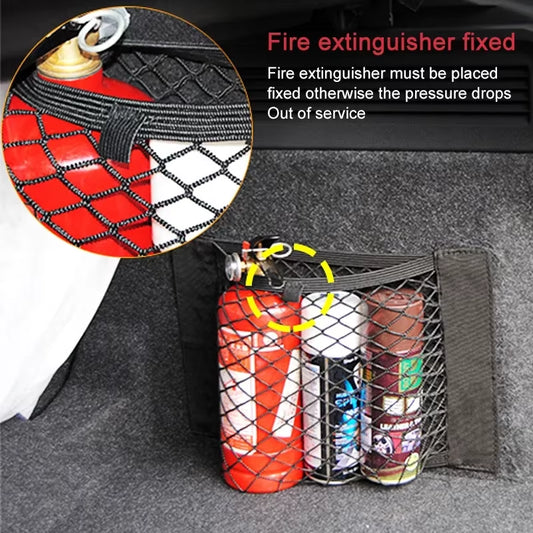 Universal Car Back Seat Organizer - Elastic Mesh Trunk Net with Magic Stickers for Ultimate Storage Solution