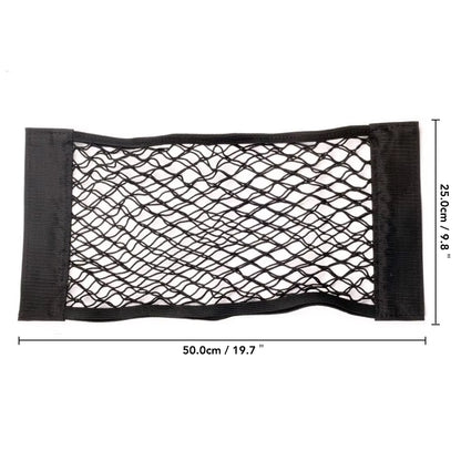 Universal Car Back Seat Organizer - Elastic Mesh Trunk Net with Magic Stickers for Ultimate Storage Solution