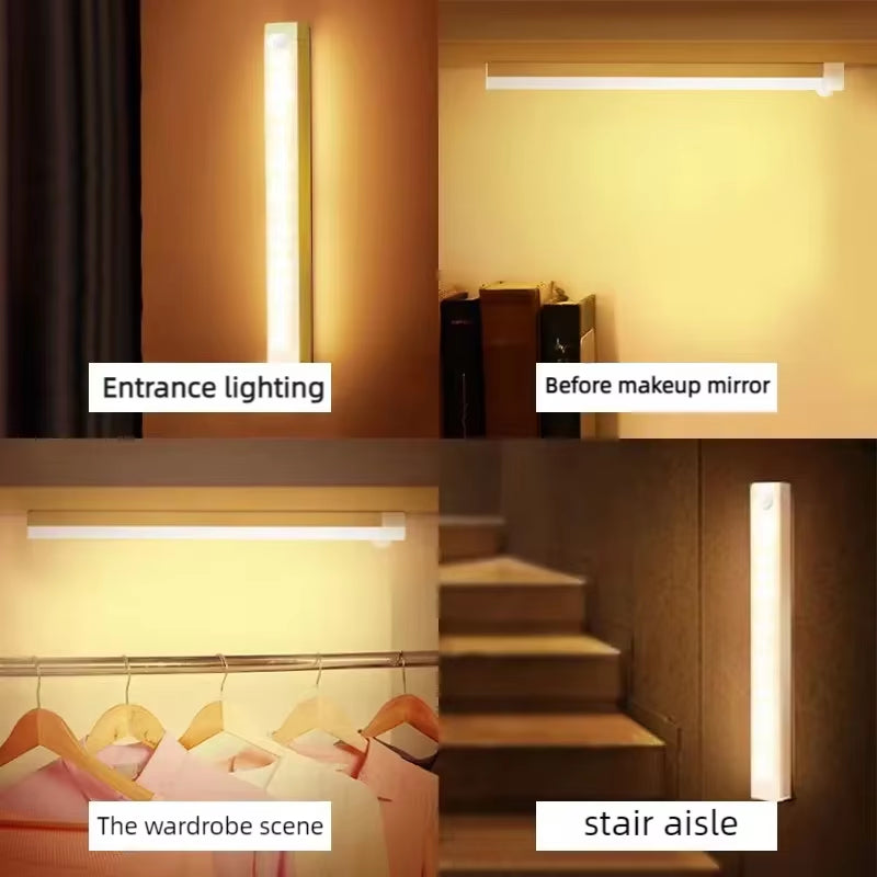 Rechargeable Wireless LED Motion Sensor Night Lights for Closet, Kitchen, Bedroom, Cabinet, and Stairs