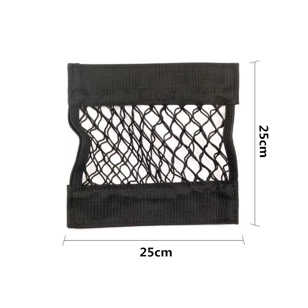 Universal Car Back Seat Organizer - Elastic Mesh Trunk Net with Magic Stickers for Ultimate Storage Solution