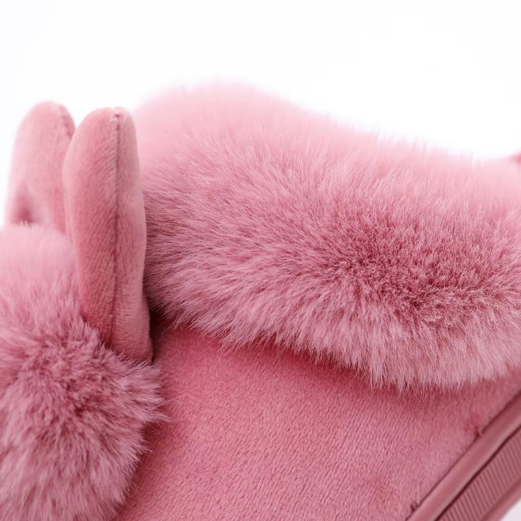 Women'S Winter Warm Home Slippers Winter Plush Rabbit Ears 