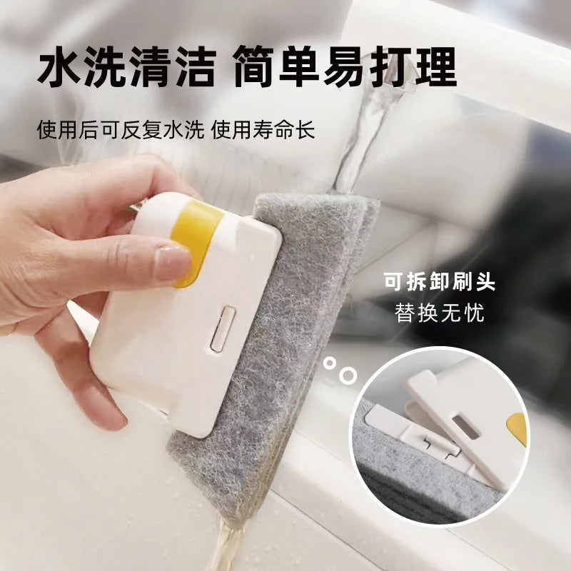 Ultimate Window Groove Cleaning Tool - Handheld Brush for Door Gaps, Keyboards, and Kitchen Floors