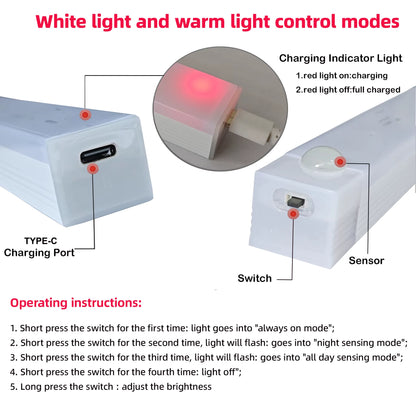 Rechargeable Wireless LED Motion Sensor Night Lights for Closet, Kitchen, Bedroom, Cabinet, and Stairs
