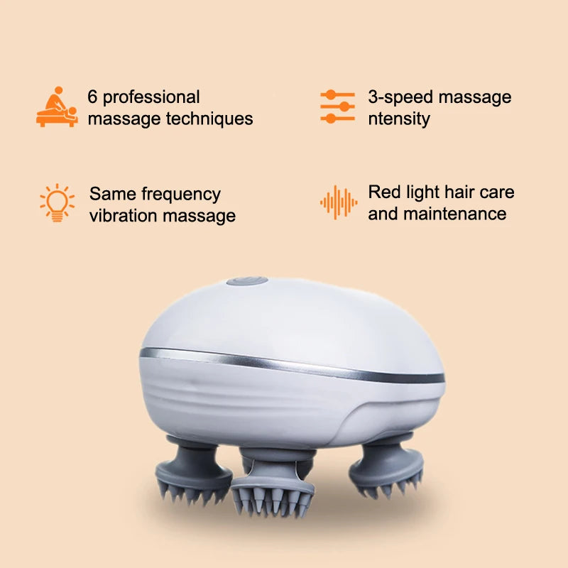 Rechargeable Electric Scalp Massager Brush - Handheld Hair Growth Stimulator for Ultimate Relaxation