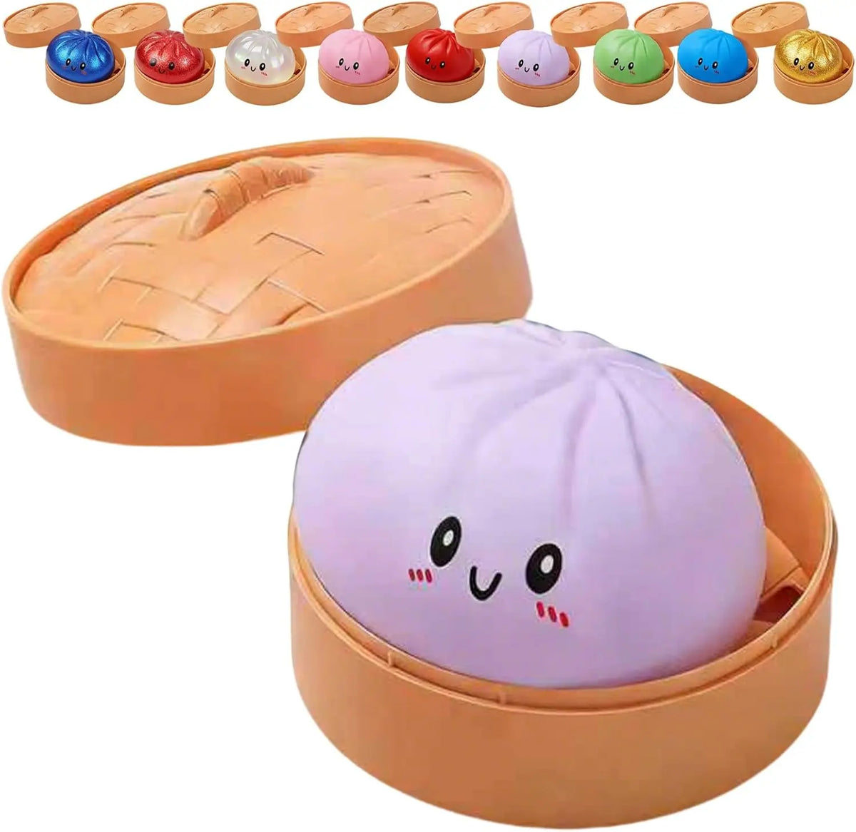  Glitter Dumpling Squishy with Box Dumplings Sensory Squeeze Toy for Stress Relief