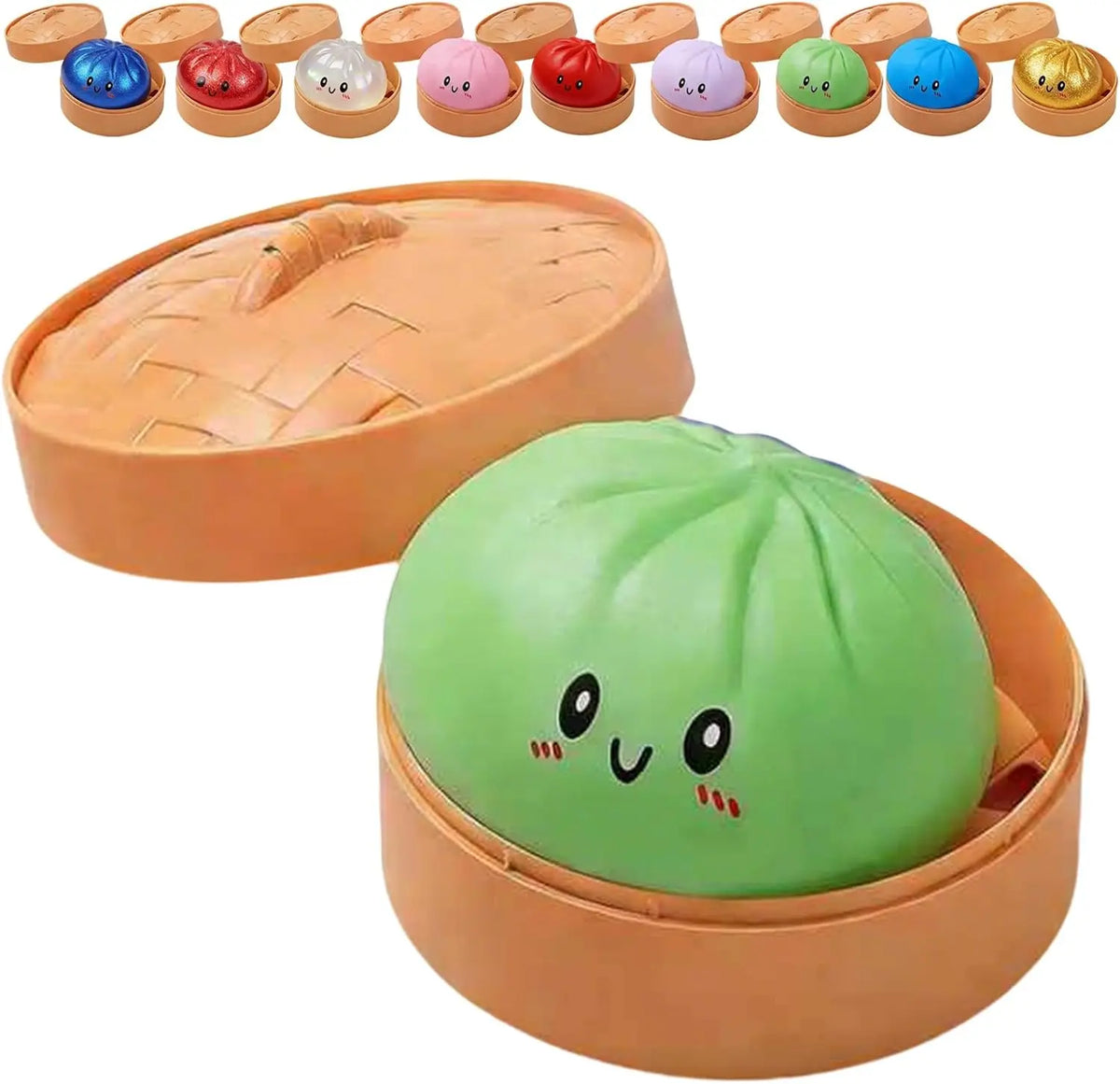  Glitter Dumpling Squishy with Box Dumplings Sensory Squeeze Toy for Stress Relief
