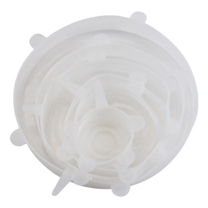 6-Pack Reusable Silicone Food Covers - Airtight Universal Stretch Lids for Kitchen Storage