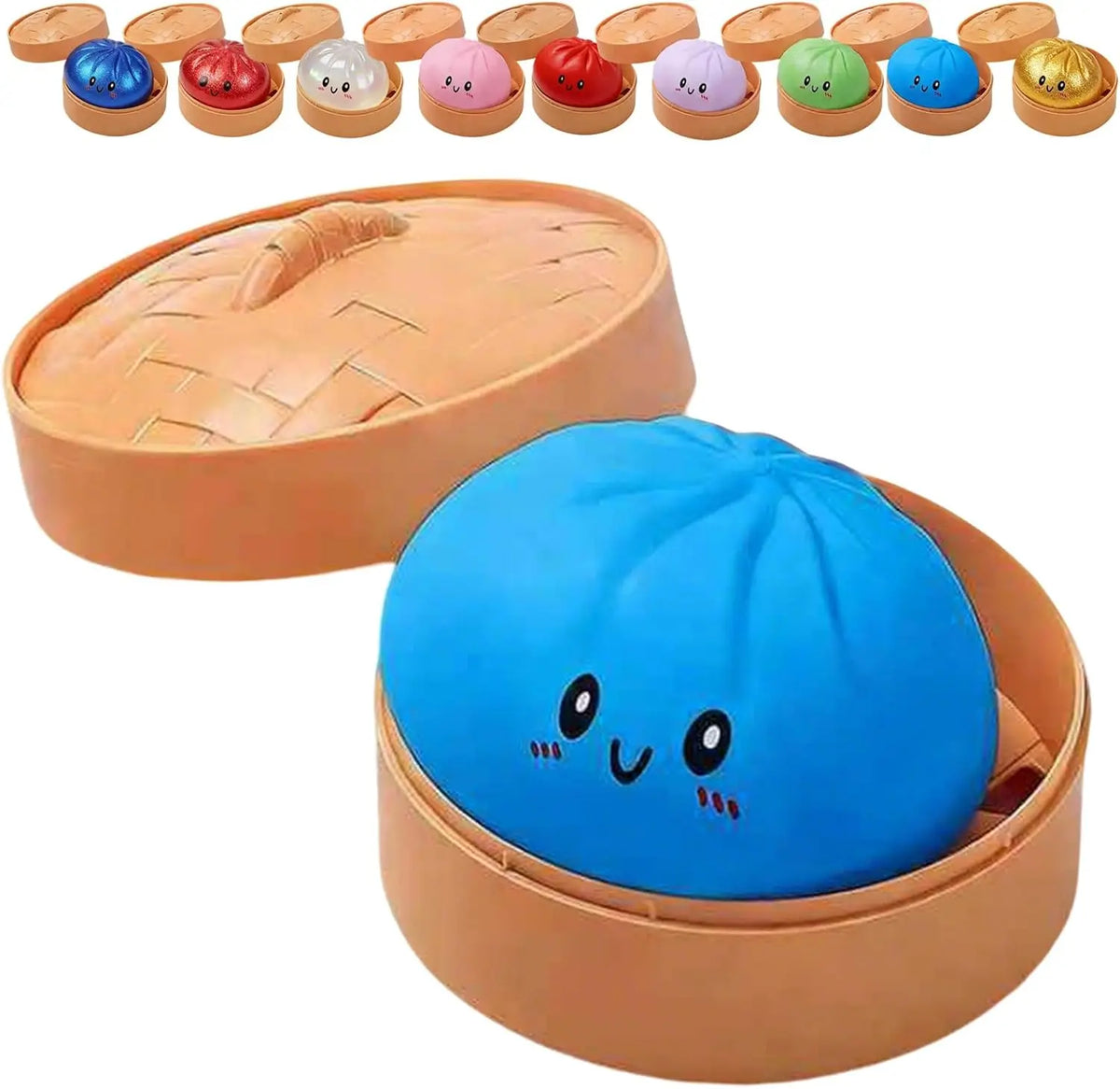  Glitter Dumpling Squishy with Box Dumplings Sensory Squeeze Toy for Stress Relief